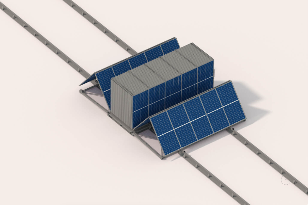 contenedor paneles solares plegables